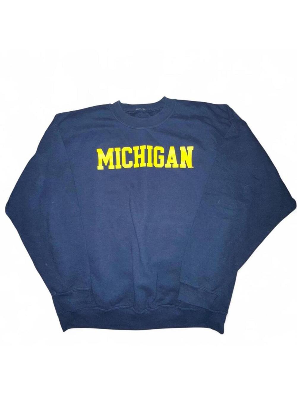 University of Michigan Wolverines Navy Crewneck Sweatshirt